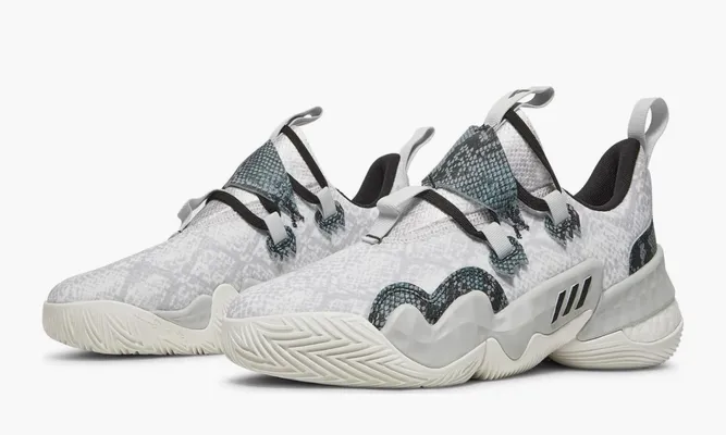 Для баскетбола Adidas Trae Young 1 «Light Solid Grey Snakeskin» белый
