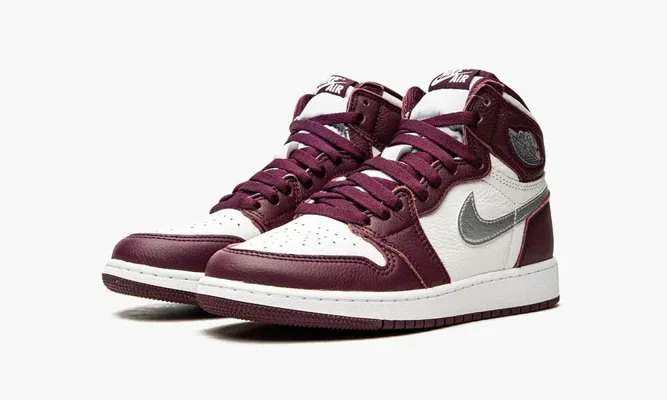 Кроссовки Air Jordan 1 High OG GS «Bordeaux» бордовый