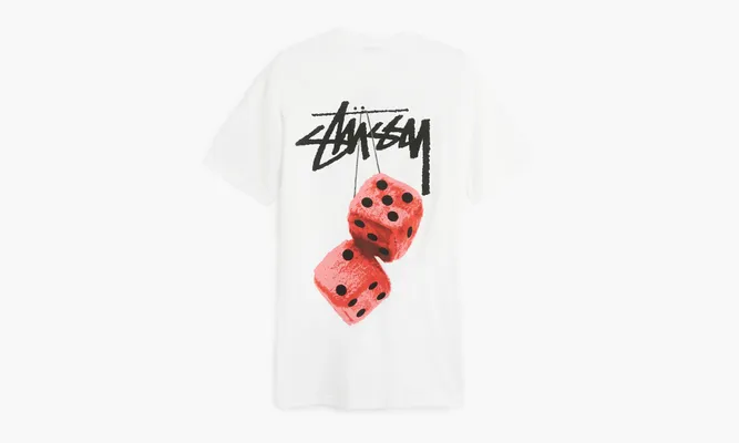 Одежда Stussy Fuzzy Dice Tee «White» белый