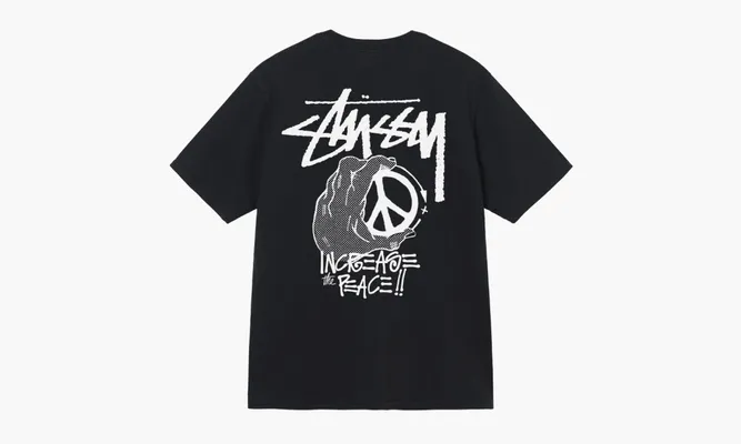 Одежда Stussy Peace Hand Pigment Dyed T-shirt «Black» черный