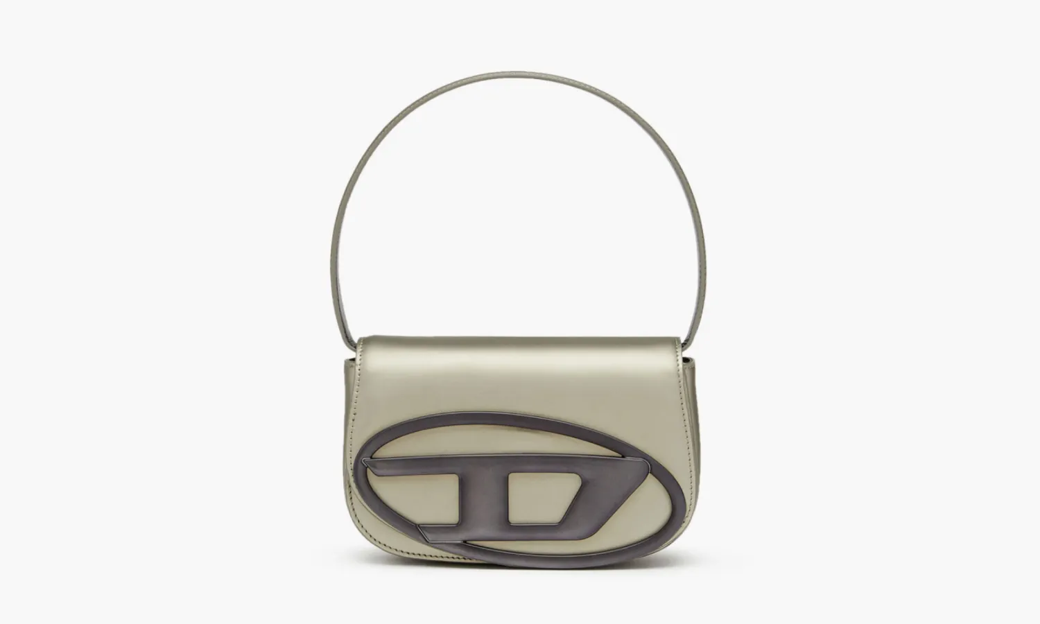 Diesel 1DR Shoulder Bag «Metallic Leather Grey»