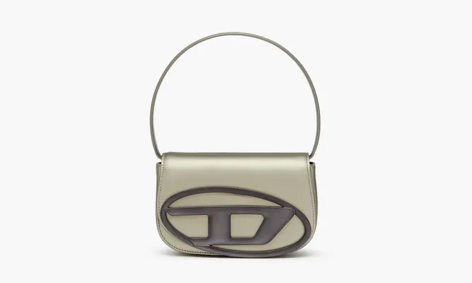 Сумки Diesel 1DR Shoulder Bag «Metallic Leather Grey» металлический