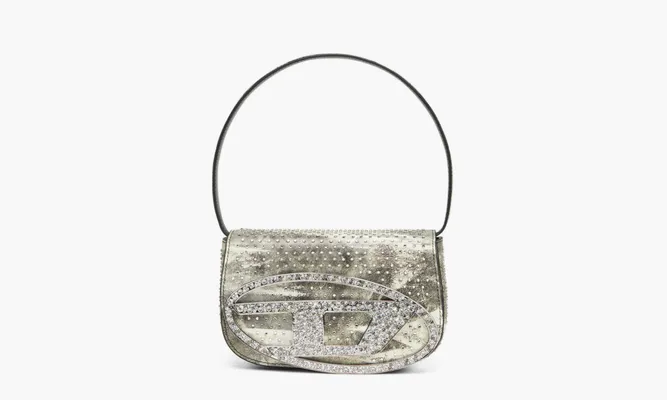 Сумки Diesel 1DR Shoulder Bag «Crystal Leather Military Green» бежевый