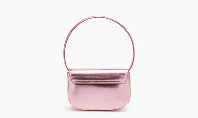 Сумки Diesel 1DR Shoulder Bag «Mirrored Leather Pink» розовый