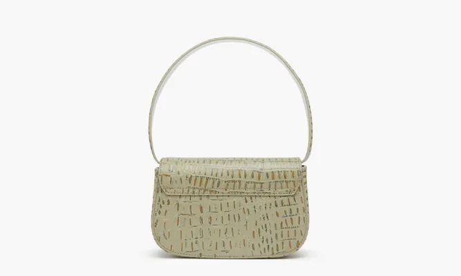 Сумки Diesel 1DR Shoulder Bag «Croc-print Military Green» зеленый