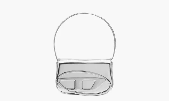 Сумки Diesel 1DR Shoulder Bag «Mirrored Leather Silver» серебряный