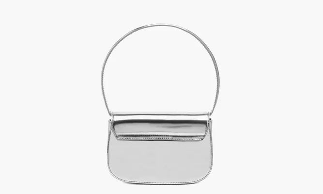Сумки Diesel 1DR Shoulder Bag «Mirrored Leather Silver» серебряный