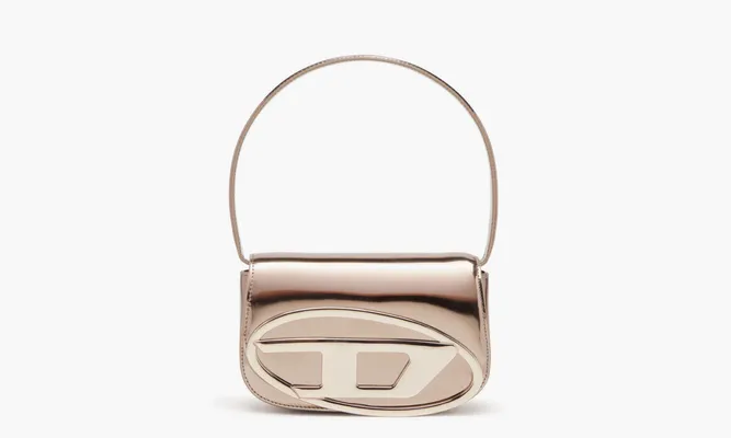 Сумки Diesel 1DR Shoulder Bag «Mirrored Leather Bronze» розовый