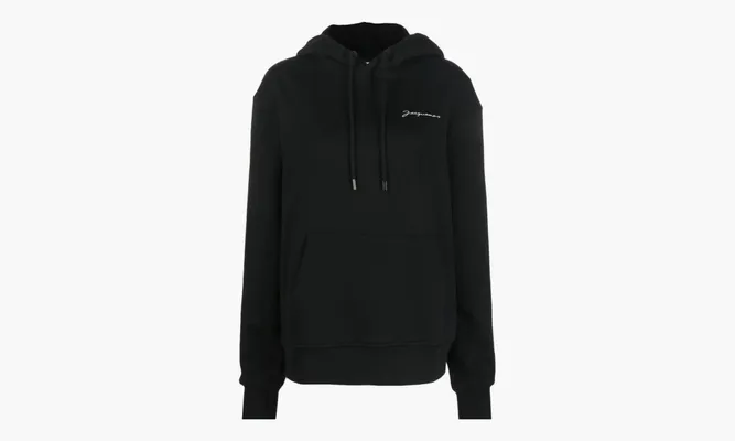 Одежда Jacquemus Le Sweatshirt Brode Embroidered Logo Hoodie «Black» черный