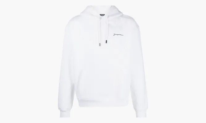 Одежда Jacquemus Le Sweatshirt Brode Embroidered Logo Hoodie «White» белый