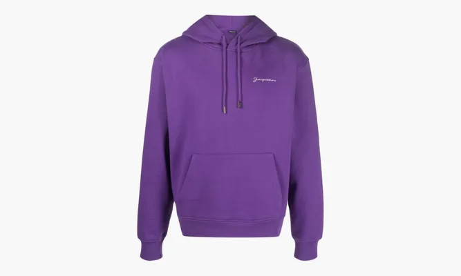 Одежда Jacquemus Le Sweatshirt Brode Embroidered Logo Hoodie «Purple» фиолетовый