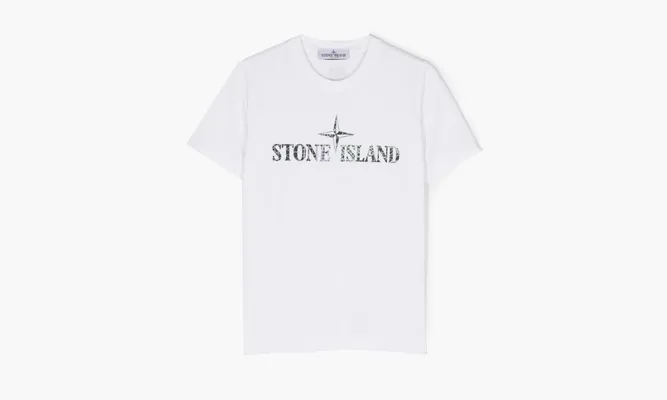 Одежда Stone Island Junior Logo Print Cotton T-shirt «White» белый