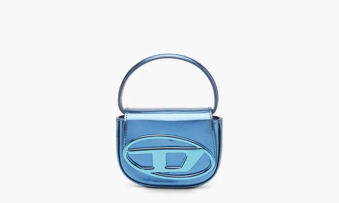 Сумки Diesel 1DR Iconic Mini Bag Mirrored Leather «Blue» синий