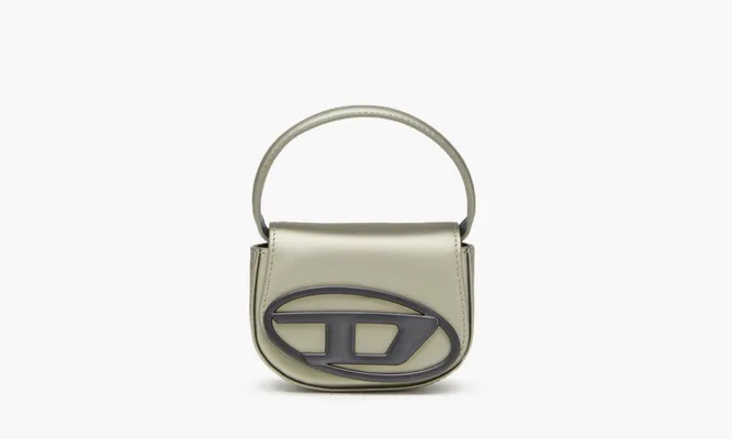 Сумки Diesel 1DR Iconic Mini Bag Metallic Leather «Grey» золотой