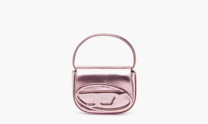 Сумки Diesel 1DR Iconic Mini Bag Mirrored Leather «Pink» розовый