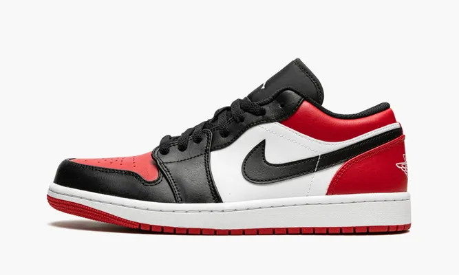 Кроссовки Air Jordan 1 Low «Bred Toe» черный,красный