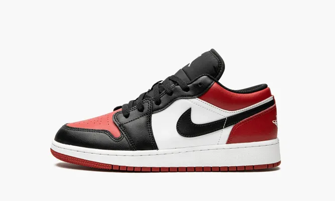 Кроссовки Air Jordan 1 Low GS «Bred Toe» черный,красный