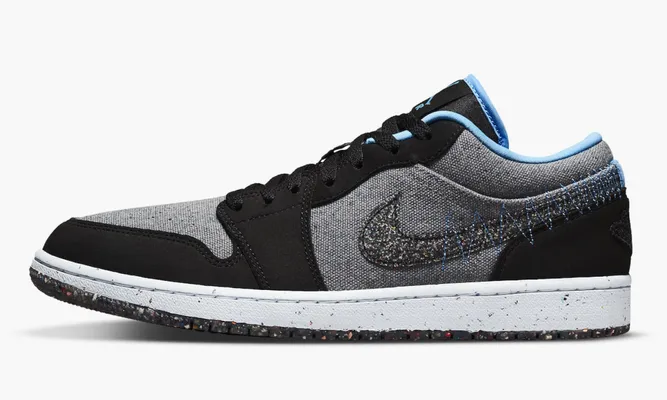 Кроссовки Air Jordan 1 Low SE «Crater Grey University Blue» серый,черный