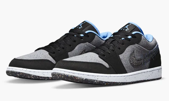Кроссовки Air Jordan 1 Low SE «Crater Grey University Blue» серый,черный