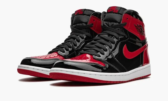 Кроссовки Air Jordan 1 High OG «Bred Patent» черный,красный