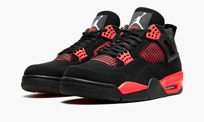 Кроссовки Air Jordan 4 «Red Thunder» черный