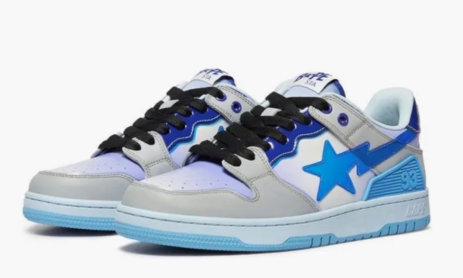 Кроссовки A Bathing Ape BAPE SK8 Sta «Blue White» lightBlue