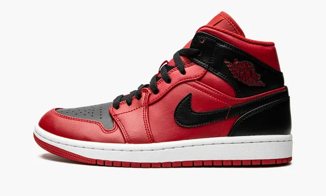 Кроссовки Air Jordan 1 Mid «Reverse Bred 2021» красный