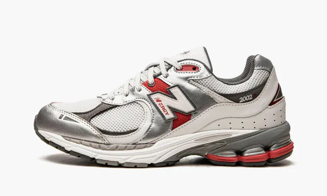 Кроссовки New Balance 2002r «Silver Metalic Team Red» белый,серебряный