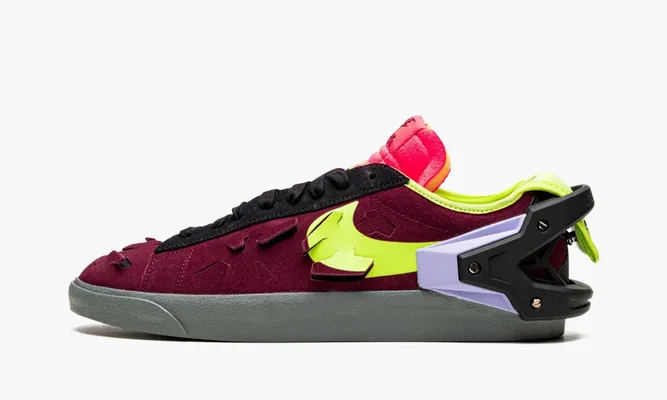 Кроссовки Nike Blazer Low «Acronym Night Maroon» бордовый
