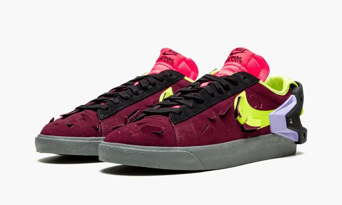 Кроссовки Nike Blazer Low «Acronym Night Maroon» бордовый