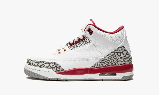 Кроссовки Air Jordan 3 Retro GS «Cardinal» белый