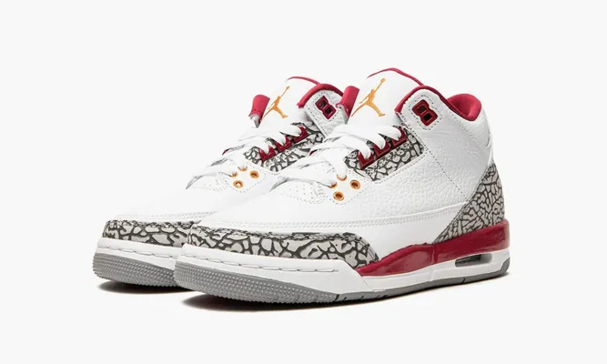 Кроссовки Air Jordan 3 Retro GS «Cardinal» белый