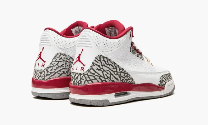 Кроссовки Air Jordan 3 Retro GS «Cardinal» белый