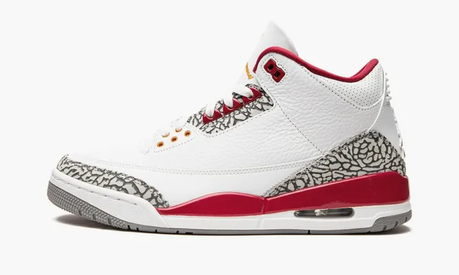 Кроссовки Air Jordan 3 Retro «Cardinal Red» белый