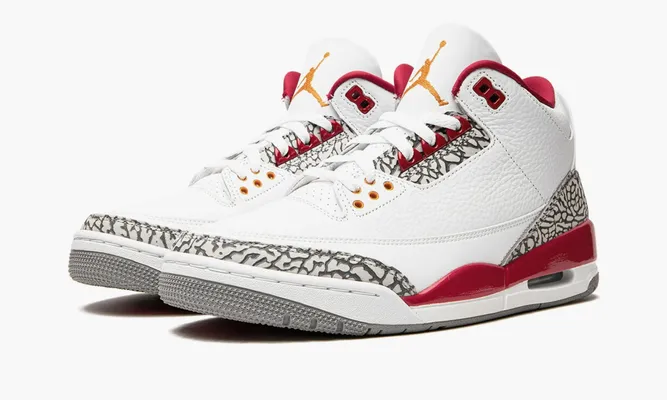 Кроссовки Air Jordan 3 Retro «Cardinal Red» белый
