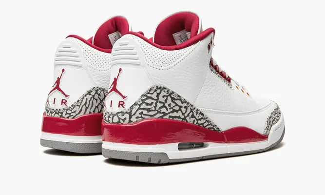 Кроссовки Air Jordan 3 Retro «Cardinal Red» белый
