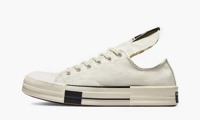 Кроссовки Rick Owens X Converse Drkshdw Drkstar Chuck Taylor All-star 70 Ox «White» кремовый