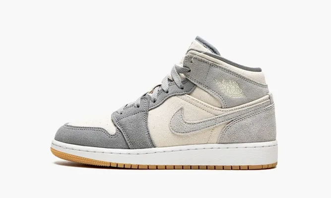 Кроссовки Air Jordan 1 Mid SE GS «Coconut Milk / Particle Grey» кремовый
