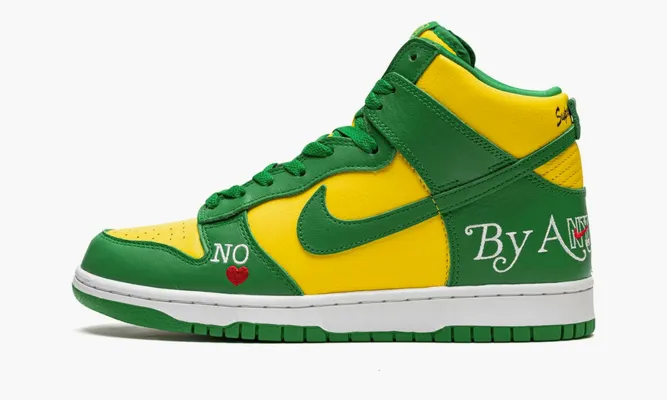 Кроссовки Nike SB Dunk High «Supreme By Any Means Brazil» зеленый