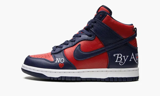 Кроссовки Nike SB Dunk High «Supreme By Any Means Navy» синий,красный