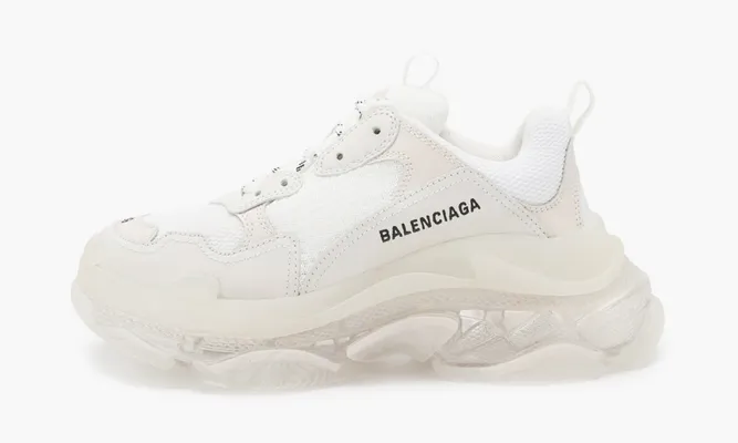 Кроссовки Balenciaga Triple S «Clear Sole White» кремовый