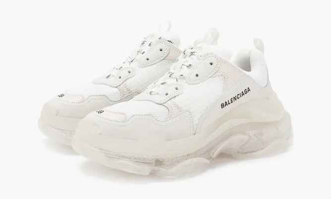 Кроссовки Balenciaga Triple S «Clear Sole White» кремовый