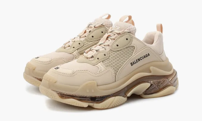 Кроссовки Balenciaga Triple S «Clear Sole Off White» кремовый