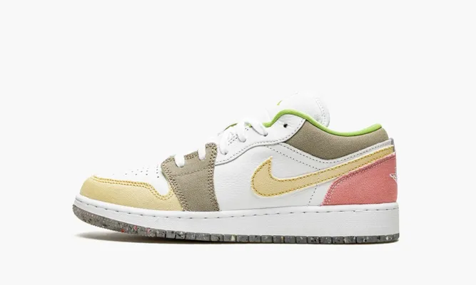 Кроссовки Air Jordan 1 Low GS «Pastel Grind Vivid Green» кремовый