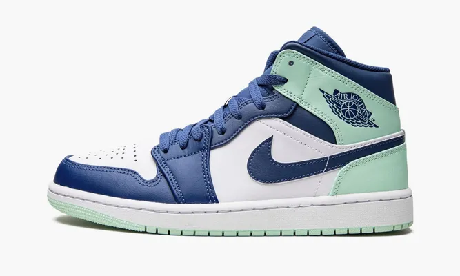 Кроссовки Air Jordan 1 Mid «Mystic Navy Mint Foam» синий