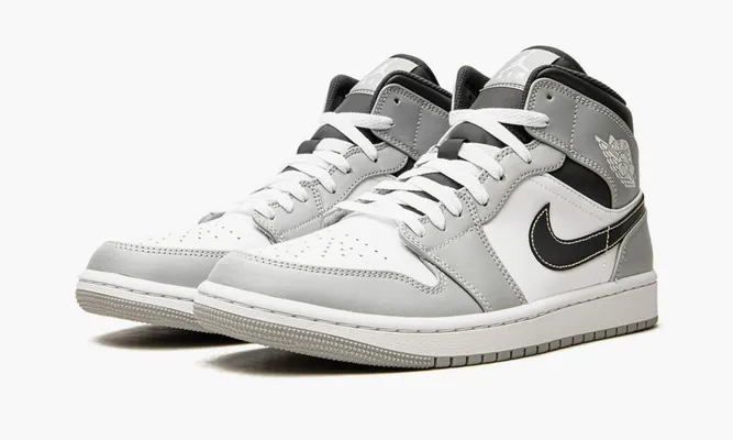 Кроссовки Air Jordan 1 Mid GS «Light Smoke Grey Anthracite» серый