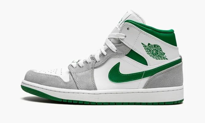 Кроссовки Air Jordan 1 Mid SE GS «Grey Green» серый,белый