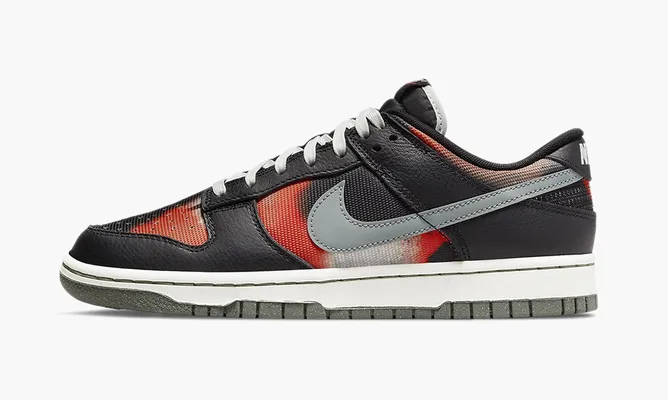 Кроссовки Nike Dunk Low «Graffiti Black Red» разноцветный