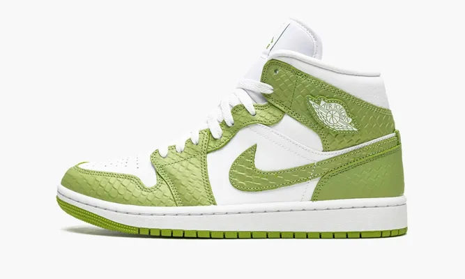 Кроссовки Air Jordan 1 Mid WMNS «Green Python» зеленый