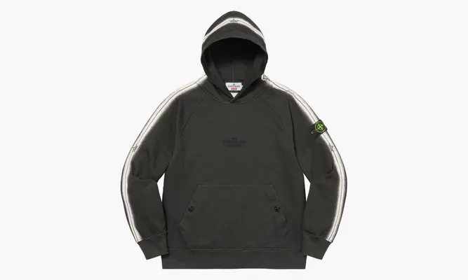 Одежда Stone Island X Supreme Stripe Hooded Sweatshirt «Black» черный
